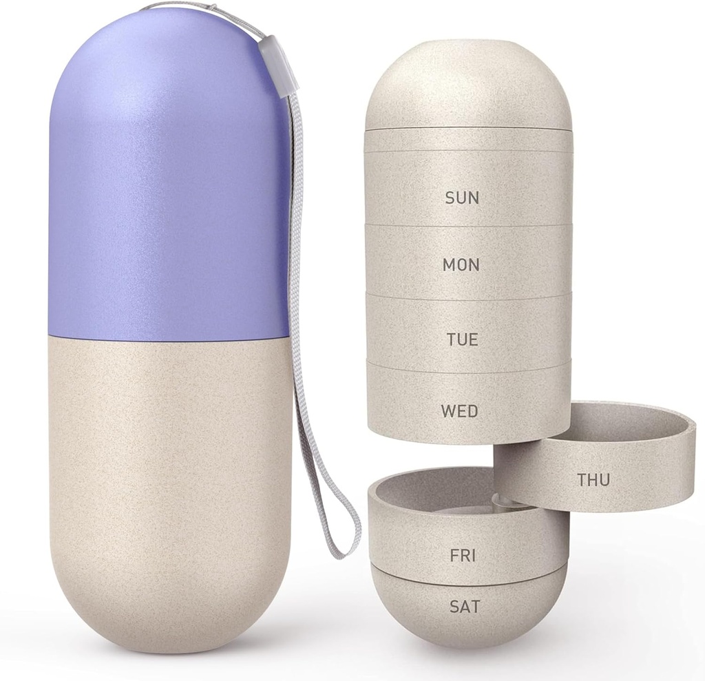 Zannaki Αναβάθμιση Μεγάλο Διαμέρισμα Ίνες Υγρασία Απόδειξη Χαριτωμένο Εβδομαδιαία Διοργανωτής Χάπια, Laser Γλυπτά Σημάδια, BPA Δωρεάν Ταξίδι Πεζοπορία 7 Day Pill Box Υπόθεση να Hold χάπια, Vitamins, Fish Oil, Συμπληρωματικά