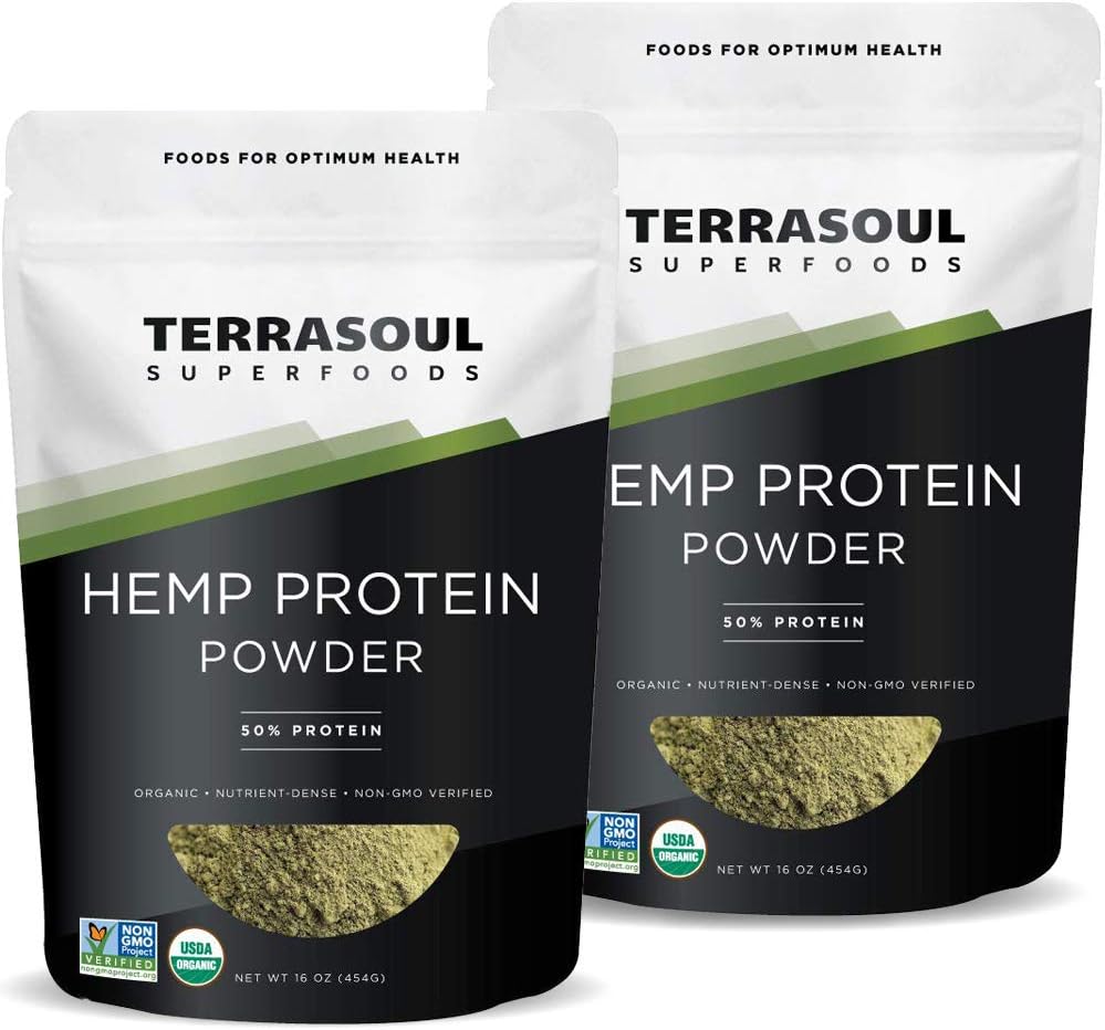 Terrasoul Superfoods οργανική πρωτεΐνη κάνναβης σκόνη (50% πρωτεΐνη), 2 Λίρες