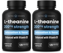 NutraChamps L-Θεανίνη 200mg κάψουλες, διπλό-ενίσχυση L-Θεανίνη υγρό με βιταμίνη D3, Βιολογικό Έλαιο καρύδας, 120 Vegan κάψουλες (πακέτο του 2)