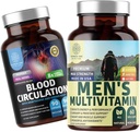 Number One Nutrition N1N Premium Men's Daily Multivitamin [Vitamins A C E D, Magnesium, Zinc] and Blood Circulation Supplement [8 Powerful Herbs & Vitamins], 2 Pack Bundle