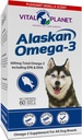 Vital Planet - Alaskan Omega-3 Fish Oil συμπλήρωμα για σκύλους με 600mg Omega-3, υψηλό σε DHA και EPA από Sustainablely Συγκομιδής Άγριας αλιεύονται κρύο νερό ψάρια, 60 Vanilla Softgels