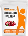 BulkSupplements.com Cranberry Extract Powder - Cranberry Flavoring Powder, που προέρχεται από Vaccinium Macrocarpon Fruit - Vegan & Gluten Free, 500mg ανά Σερβίρισμα, 500g (1.1 lbs) (Συσκευασία των 1)