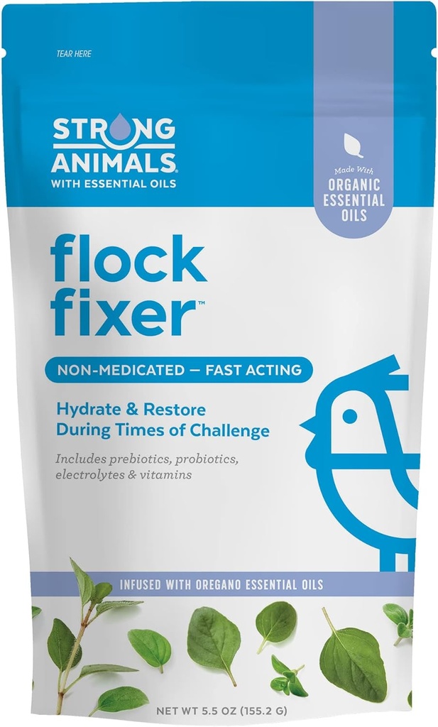 Flock Fixer – Υποστηρίζει την ασυλία των Κοτόπουλων Backyard Κατά τη διάρκεια των καιρών της πρόκλησης, Περιέχει οργανικά αιθέρια έλαια Ρίγανη (5,5 oz. Pouch)