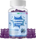 Μαγνήσιο Γλυκινικό Gummies 1000mg - Συμπλήρωμα χωρίς ζάχαρη Μαγνήσιο Κάλιο με βιταμίνη D, B6, CoQ10 για υποστήριξη ηρεμίας & ύπνου - 60 Gummies βατόμουρο