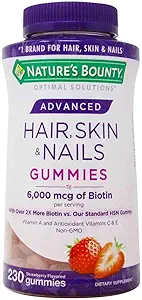 Nature's Bounty Hair, Skin & Nails Rapid Gummies, Argan-Infused συμπλήρωμα βιταμίνης με βιοτίνη, υποστηρίζει τα μαλλιά, δέρμα, και την υγεία των νυχιών για τις γυναίκες, 230 Count