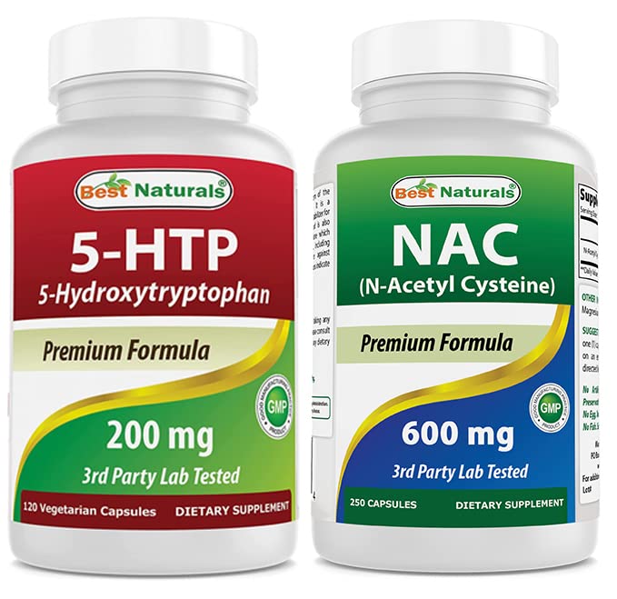 Best Naturals 5-HTP 200 mg & NAC - N Acetyl Cysteine 600 mg