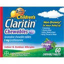 Children's Claritin Chewables 24 HR Children Allergy Medicine, Grape, 60 Count