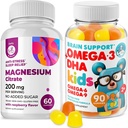 Omega3 Gummies for Kids with Omega 6&9 and Magnesium Gummies - DHA Παιδικό Συμπλήρωμα εγκεφάλου για την υποστήριξη της καρδιάς και της όρασης – Χωρίς ιχθυέλαιο και χωρίς γλουτένη Ανοσοποιητική Υγεία με μαγνήσιο χωρίς ζάχαρη