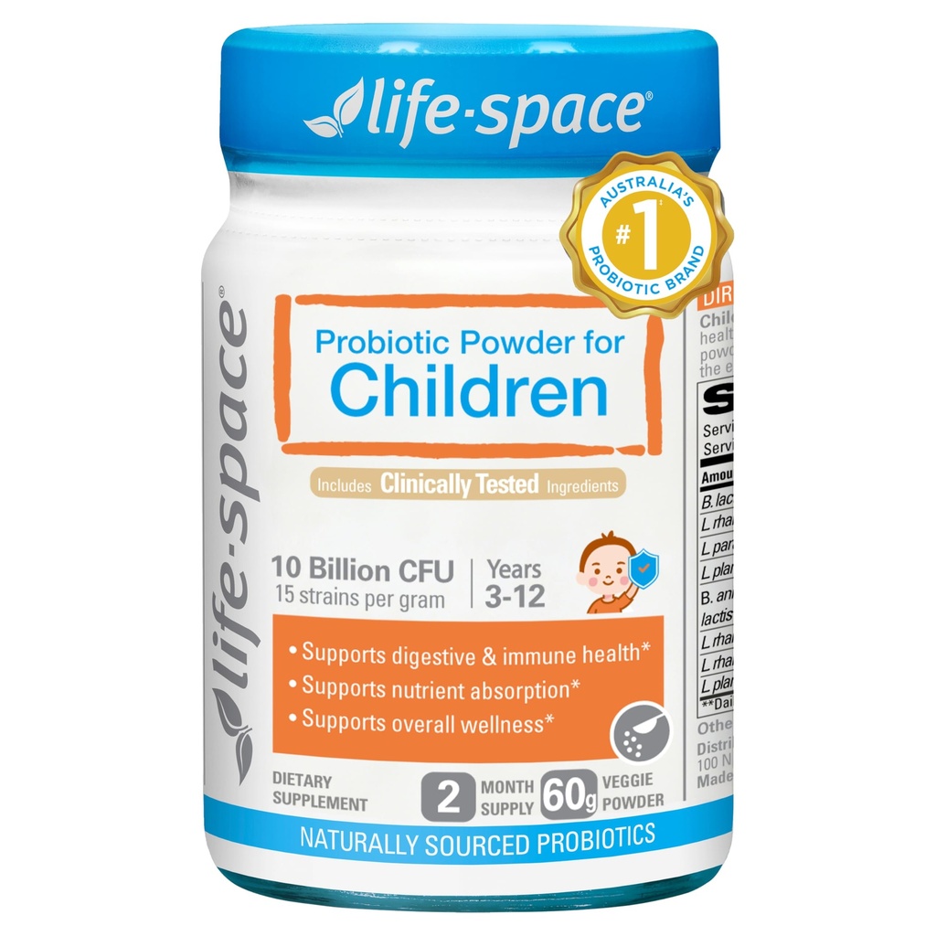 Life-Space Probiotic για τα παιδιά 3-12 χρόνια, 10 δισεκατομμύρια CFU & Multi Strain, Βελτίωση της όρεξης για Ανακουφιστικό Picky, Boost Digestive Health & Immune, Υποστήριξη της συνολικής υγείας των παιδιών, 60 γραμμάρια