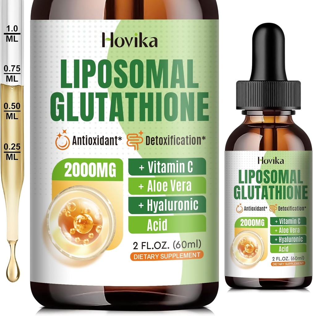 Liposomal Glutathionone Supplement 2000mg, Liquid Glutathionone Drops with Vitamin C, Master Antioxidants for Immune System, Γήρανση Άμυνα, Κεφαλή δέρματος, Αντοχή ήπατος - Superior Absorvice, Vegan 2 Fl Oz
