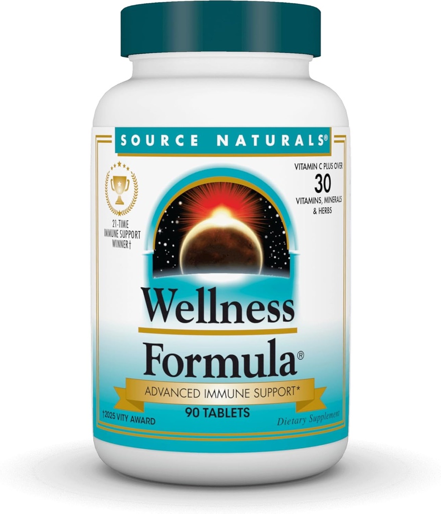 Source Naturals Wellness Formula Bio-Aligned Vitamins & Herbal Defense - Συμπλήρωμα Υποστήριξης Ανοσοποιητικού Συστήματος & Ανοσίας Booster* - 90 Tablets