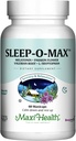 Maxi Health Adults Herbal Sleep-O-Max with Valerian Root, Melatonin, Tryptophan, Passionflower - Natural Sleep Supplement - Φόρμουλα υποστήριξης ήρεμου ύπνου