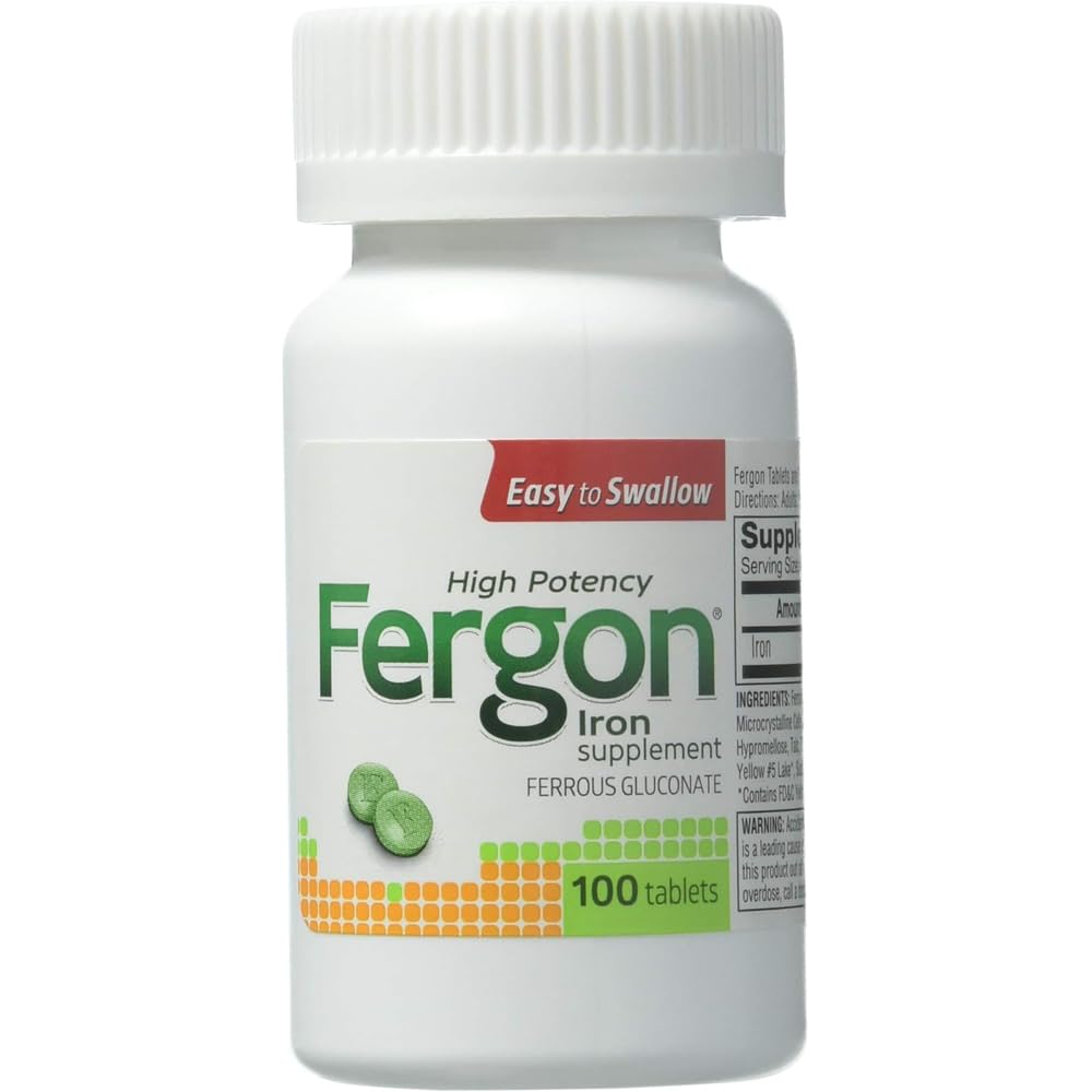 Συμπλήρωμα σιδήρου υψηλής ισχύος Fergon, 100 Count