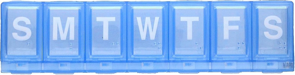 EZY DOSE Εβδομαδιαία (7-Ημέρα) Pill Planner, Ιατρική περίπτωση, Βιταμινική Organizer Box, Μεγάλη Κλείδωμα Διαμερίσματα για την ασφαλή ιατρική συνταγή και την πρόληψη τυχαίας χύτευσης, μπλε