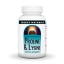 Source Naturals L- Proline & L- Lysine, 550mg - 60 δισκία