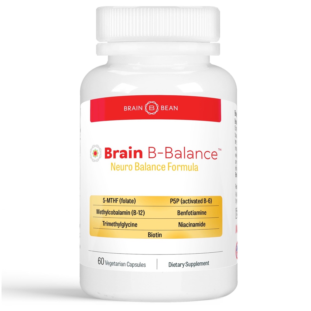 Brain B Balance: Methylated Multivitamin - Methylated B Complex Neurobalance Formula - Methylfolate Supports Mood.Mind.Memory - 60 Vegan Capsules