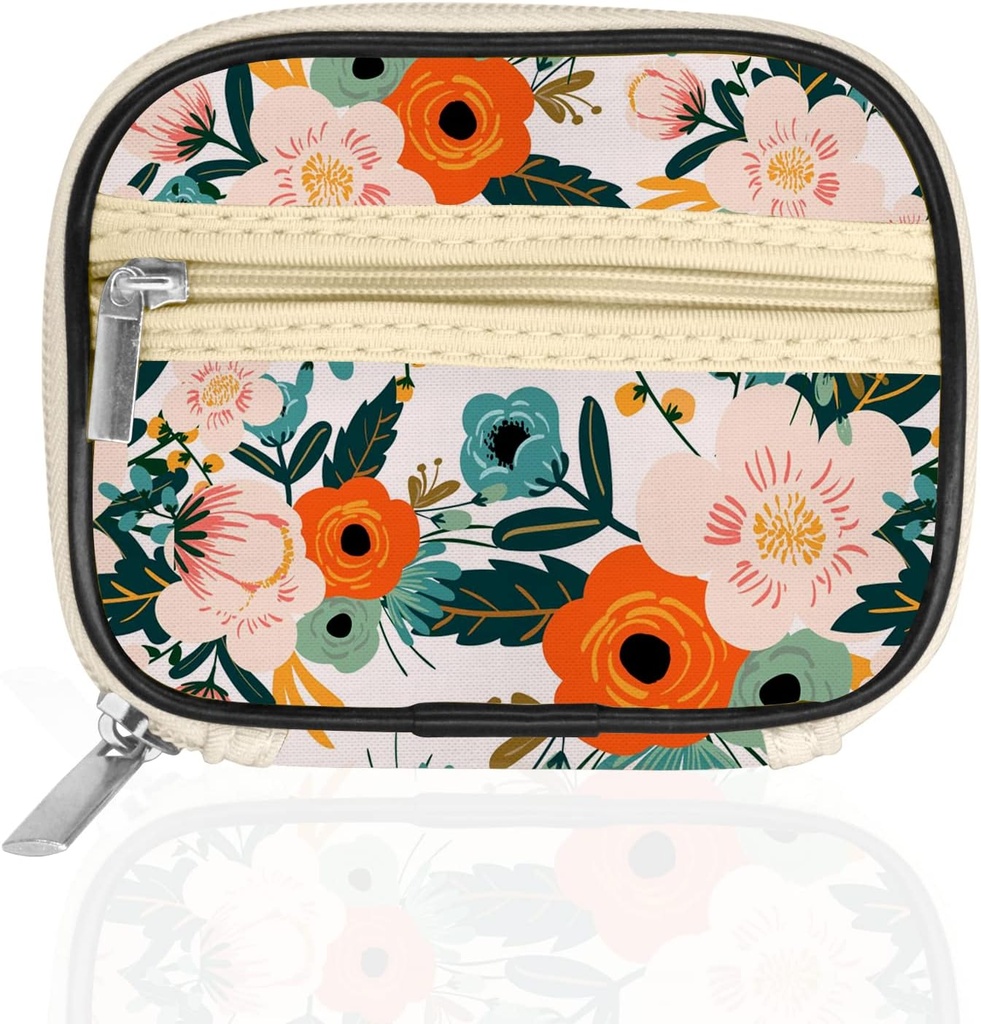 Serfeymi Weekly Travel Pill Organizer Case for Purse with Removable 7 Day Pill Box, Fashionable Pill Container for Medicine, Vitamin, Συμπλήρωμα - Bloom 01