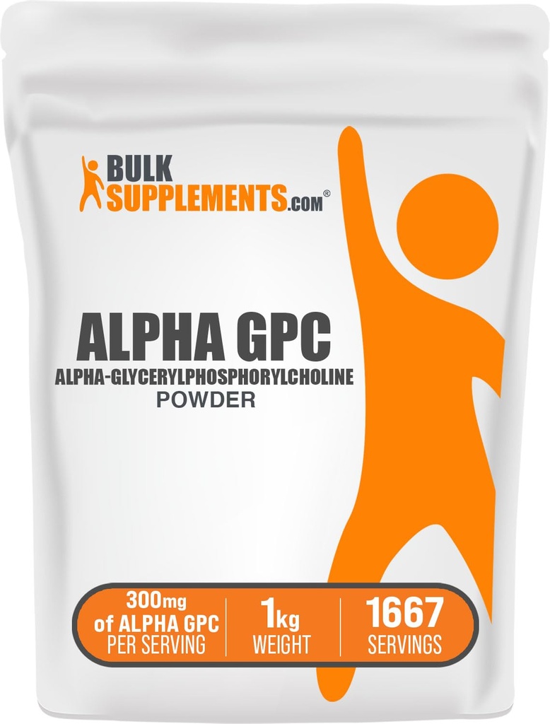 BulkSupplies.com Άλφα GPC σκόνη - συμπληρώματα χοληστερόλης, Alpha GPC 300mg - Χωρίς γλουτένη και χωρίς γλουτένη, 600mg ανά σερβίρισμα, 1kg (2,2 lbs) (πακέτο των 1)