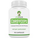 VitaMonk Cordyceps Mushroom Capsules with Rhodiola, 2 Grams of Cordyceps Mushroom Enhanced with Rhodiola - Boost Energy, Fight Stress, Enhance Performance, Non-GMO - 2000mg - 90 Caps