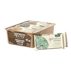 GoMacro MacroBar Organic Vegan Protein Bars - Chocolate Lover Variety Pack (2.3 Ounce Bars, 12 Count)