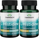 Swanson L-Histidine - Διαθέτει Ajipure 500 mg 60 Veg Caps (2 Pack)