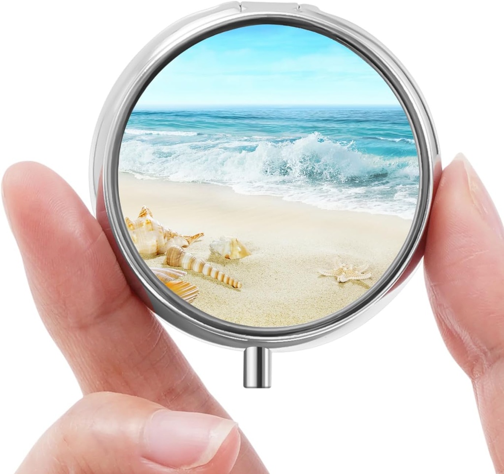 Μίνι κουτί χαπιών, μικρό κουτί χαπιών, φορητό κουτί χαπιών, χαριτωμένος οργανωτής χαπιών για βιταμίνες, φάρμακα, ιχθυέλαιο και συμπληρώματα (Whelk)