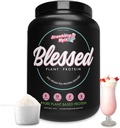Ευλογημένη Vegan Protein Powder - Plant Based Protein Powder Replacement Protein Sheake, 23g Pea Protein Powder, Dairy Free, Gluten Free, Soy Free, No Sugar Added, 30 Servings (Strawberry Mylk)