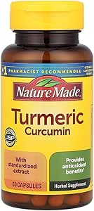 Turmeric 500 mg Capsules, 60 Count for Antioxidant Support