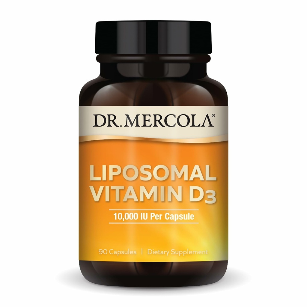 Δρ. Mercola Λιποσωμική Βιταμίνη D3 - Υποστηρίζει την καρδιά, τα οστά και την ανοσοποιητική υγεία - 10.000 IU ανά υπηρεσία - Μη-ΓΤΟ, χωρίς σόγια και χωρίς γλουτένη - 90 κάψουλες (90 εξυπηρετούν)