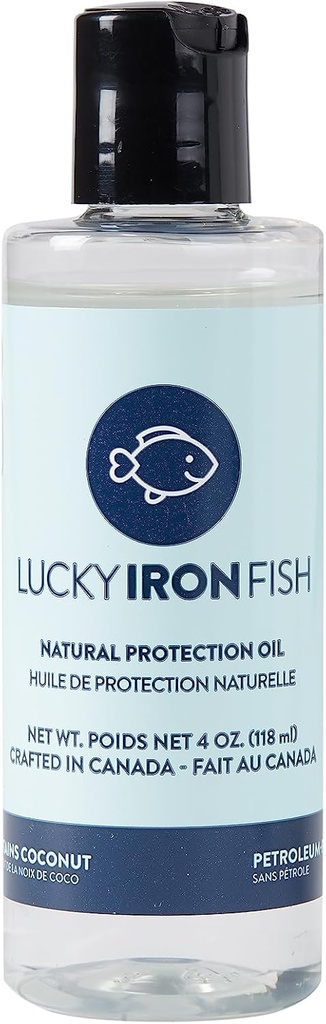 Lucky Iron Life ® Natural Protection Oil, 4oz - Εφαρμόστε στο Lucky Iron Fish ή Leaf σας για να διατηρήσει, να προστατεύσει και να αποτρέψει Rust - Vegan, Made with Pure Coconut & Lemon Oils