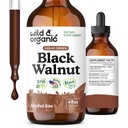 Wild & Organic Black Walnut Tincture - Detox Cleanse w/Black Walnut Hull Extract - Συμπλήρωμα βοτάνων για το Cleanse Detox και το Digestive Well-Being - Vegan, Ζάχαρη & Αλκοόλ-Free - 4 fl oz