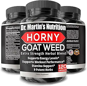Super Strength 1590mg Horny κατσικίσιο χόρτο 120 κάψουλες με Maca Arginine & Ginseng - Φυσικά ενισχύουν την υγεία σας, απόδοση προπόνησης, αντοχή & ενέργεια, κοινή υγεία για άνδρες και γυναίκες (120C)