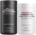 Codeage Daily Multivitamin Bundle: Πολυβιταμίνες γυναικών & ανδρών, Β-βιταμίνες, Προβιοτικά, Μείγματα με βάση τρόφιμα, 120 κάψουλες ανά φιάλη