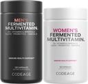 Codeage Daily Multivitamin Bundle: Πολυβιταμίνες γυναικών & ανδρών, Β-βιταμίνες, Προβιοτικά, Μείγματα με βάση τρόφιμα, 120 κάψουλες ανά φιάλη
