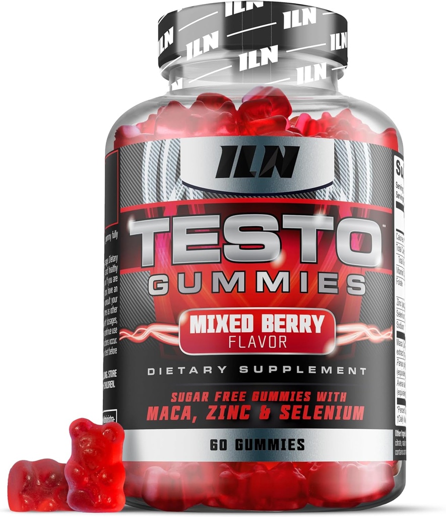 Iron Labs Διατροφή Testo Gummies για τους άνδρες (60 Gummies) - Υψηλή δύναμη Booster για τους άνδρες - μικτή γεύση μούρου - Χαρακτηριστικά Maca, Ginseng, ψευδάργυρος και σελήνιο - Ζάχαρη χωρίς & Vegan Κατάλληλο