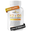 Βιταμίνη D3 5000 IU με βιταμίνη K2 (MK7) συμπλήρωμα - Premium Immune, Heart & Bone Health Capsules - Βιταμίνη K2 D3 Complex με 5000 IU βιταμίνης D3 & 90 mcg βιταμίνης K2 mk7-60 Count