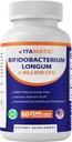 Vitamatic Bifidobacterium Longum 6 Δισεκατομμύρια CFU ανά DR Κάψουλα - 60 Count - Προάγει την Εντερική Υγεία - Κατασκευάζεται με προβιοτική Ινουλίνη Ίνες
