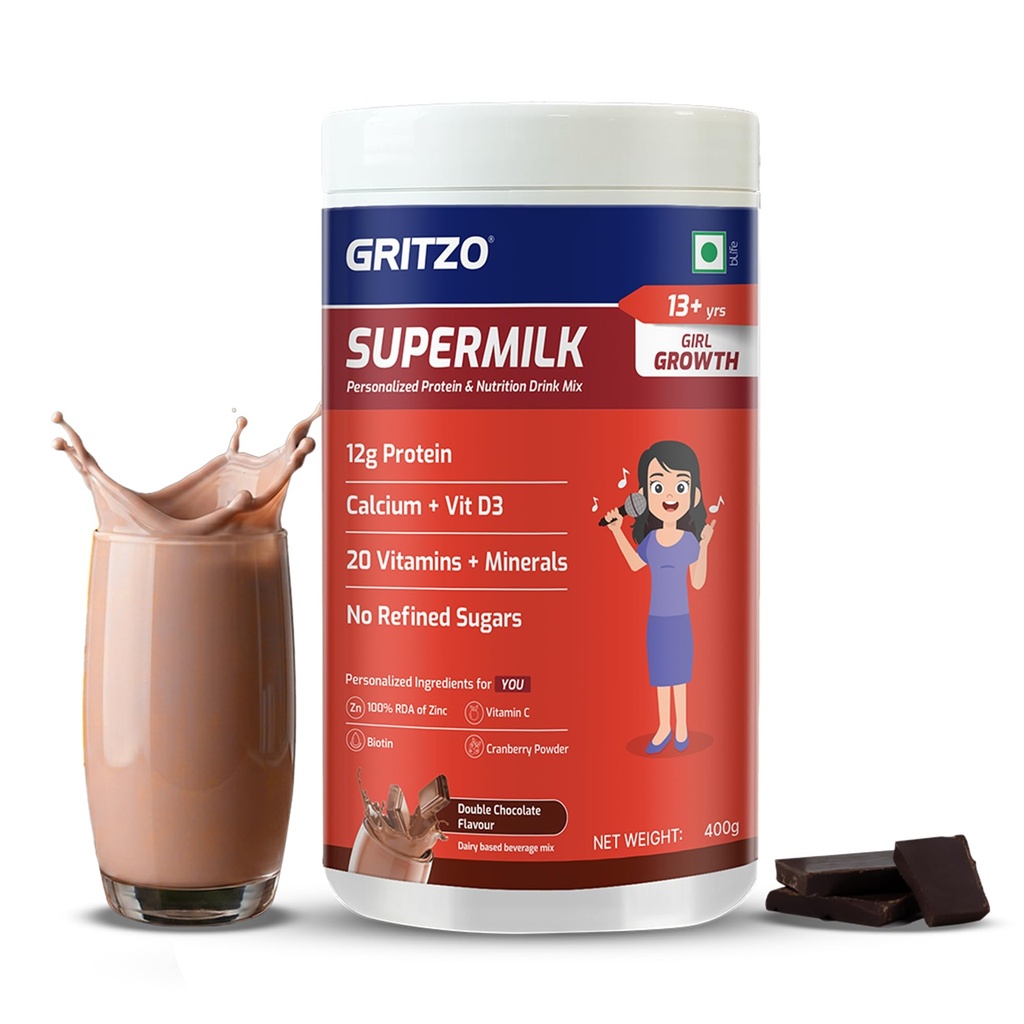 Gritzo SuperMilk Growth (13+ Girl), Double Chocolate, 400g