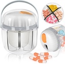 Pill Box, Hill Organizer για Travel Χαριτωμένη Ιατρική Organizer NO-BPA Moisture Proof Medicine Container for Vitamins, Fish Oils, Συμπληρώματα (White)