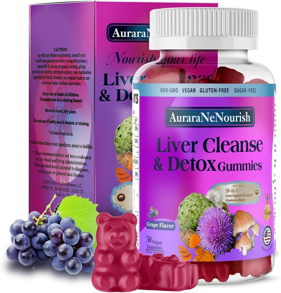 Συμπληρώματα ήπατος Gummies, 28-σε-1 Liver Detox w/Milk Thistle Silymarin, Artichoke, TUDCA, Υψηλής Ικανότητας Liver Health Formula Δόση για Liver Cleanse Detox Renew & Support丨 Grassed Fed