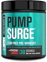 Jacked Factory Pumpsurge Caffeine Free Pre προπόνηση για άνδρες και γυναίκες - Nootropic Booster & Stim Δωρεάν προπόνηση - Έντονες αντλίες, Enhanced Focus - 30 εξυπηρετούν, Cherry Limeade
