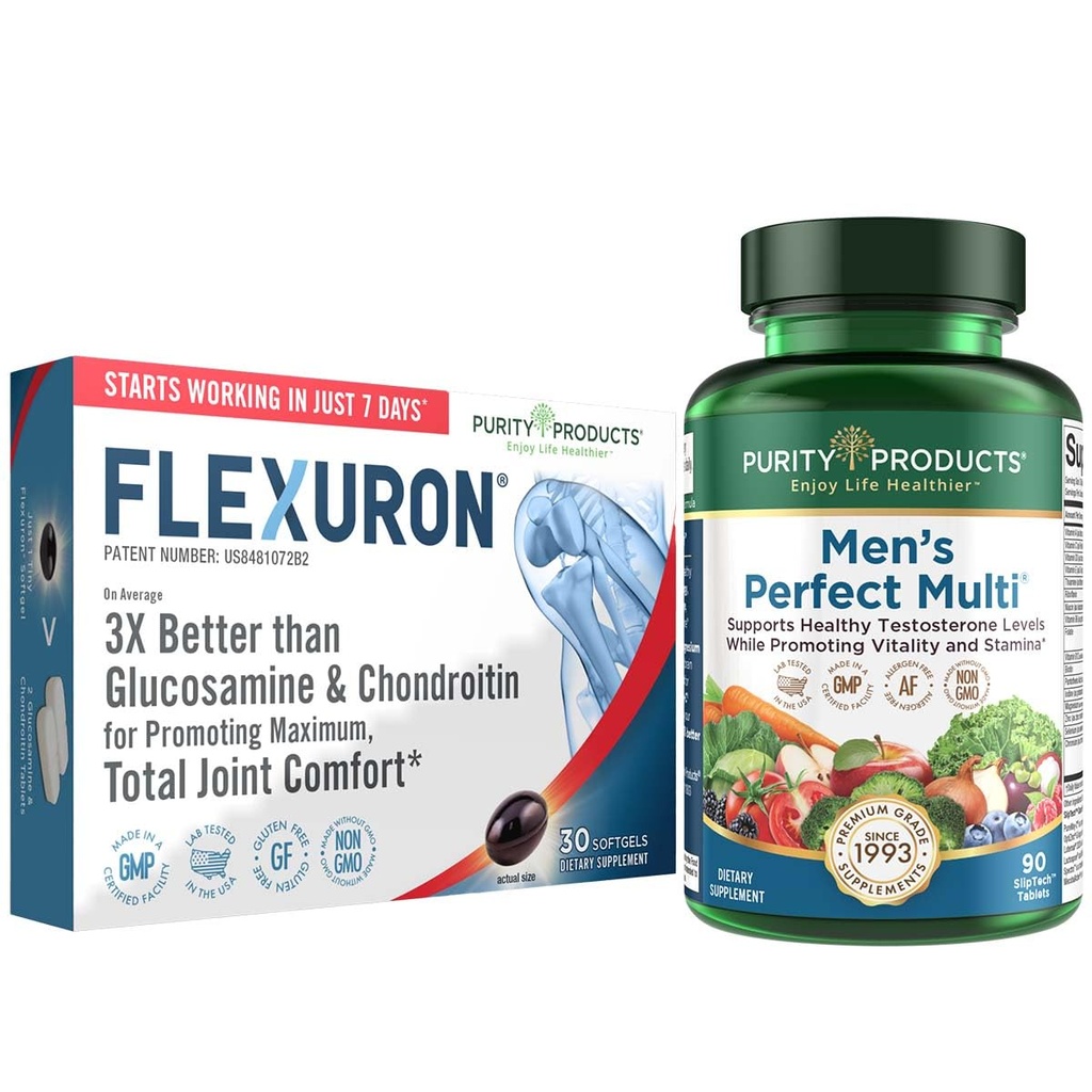 Προϊόντα καθαρότητας Bundle - Ανδρικό τέλειο Multi + Flexuron Joint Formula Ανδρική πολλαπλή υποστήριξη Υγιεινή ζωτικότητα, ενέργεια +Περισσότερα - Flexuron - 3X καλύτερο από τη γλυκοζαμίνη & χονδροϊτίνη - 30 ημέρες προσφοράς