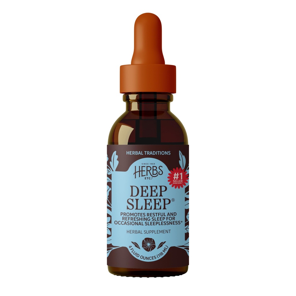 Βότανα Etc. Deep Sleep Classic Liquid Extract - Βότανο συμπλήρωμα για τη φυσική & απαλή υποστήριξη ύπνου - Ξεκούραστο συμπλήρωμα ύπνου με passionflower, χαμομήλι & λεμονιού - 4 fl oz (157 εξυπηρετούν)