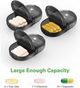 Fullicon Pill Organizer 2 φορές την ημέρα, Weekly Pill Box AM PM, Αφαιρούμενος οργανωτής ιατρικής, Χάπια υποθέσεις Δύο φορές την ημέρα - (Μαύρο)