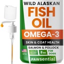 Ωμέγα 3 Fish Oil for Dogs & Cats - Made with Wild Alaskan Salmon Oil; Υγρό Fish Oil συμπλήρωμα για τα κατοικίδια με Omega 3 EPA+DHA λιπαρά οξέα; Real Ingredients, Real Taste — Trusted by Vets!