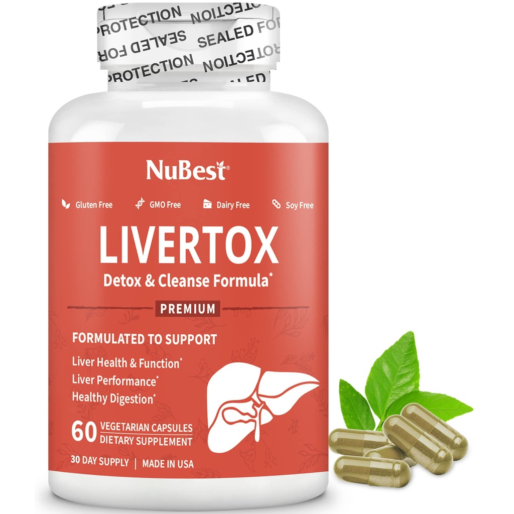 LiverTox - Advanced Liver Detox & Cleanse Formula - βοτανική υποστήριξη ήπατος με γαϊδουράγκαθο γάλακτος, κουρκουμά, Artichoke, δαντελίων, τεύτλων και ψευδαργύρου βοηθά τη λειτουργία του ήπατος & την πέψη 60 Vegan κάψουλες