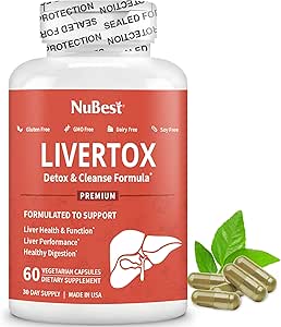 LiverTox - Advanced Liver Detox & Cleanse Formula - βοτανική υποστήριξη ήπατος με γαϊδουράγκαθο γάλακτος, κουρκουμά, Artichoke, δαντελίων, τεύτλων και ψευδαργύρου βοηθά τη λειτουργία του ήπατος & την πέψη 60 Vegan κάψουλες