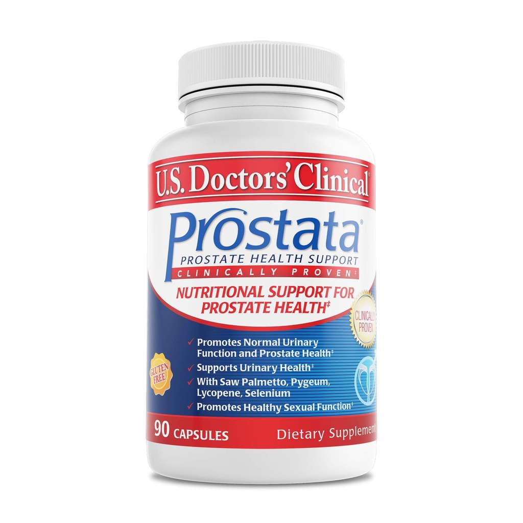 U.S. Doctors' Clinical Prostata - Clinically Proven Prostate Supplement for Men - Urinary Tract & Bladder Support - Saw Palmetto, Vitamin E, Pumpkin Seed - USA Κατασκευασμένο- 60 Κάψουλες[20-Day Supply]