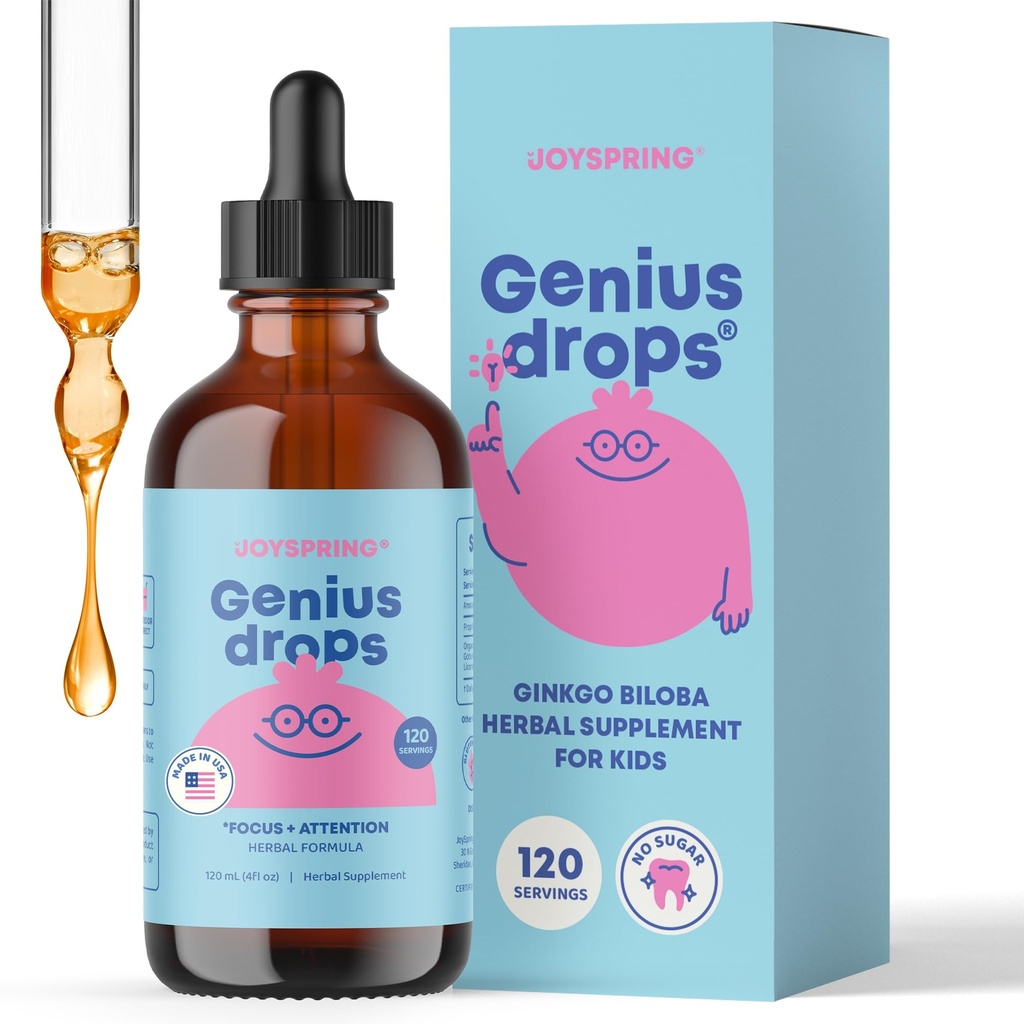 JoySpring Genius Drops - Organic Focus Drops for Kids 