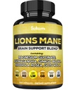 Satoomi Lions Mane Supplement Capsules with Magnesium with Ashwagandha Root, Ginkgo Biloba, Rhodiola Rosea and Gotu Kola - 210 Vegan Capsules - Support Brain Health, Positive Mood & Energy Production